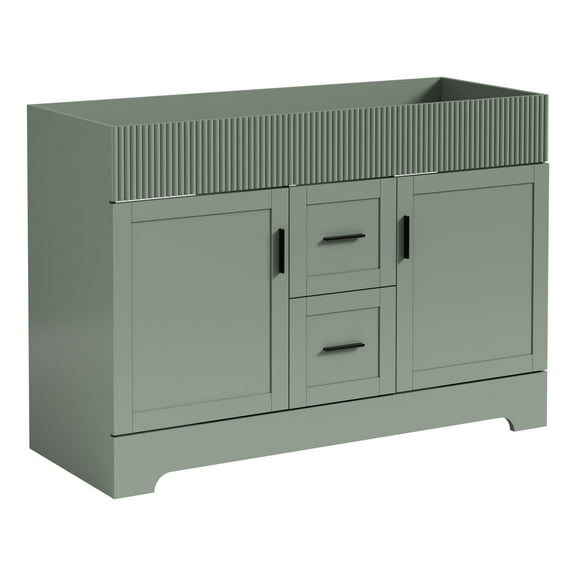 Eclife 48" Mid-century Modern Double Sink Bathroom Vanity Base Only, 2 Doors 2 Drawers