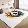 thumbnail image 1 of Football Soccer Area Rugs, Boys Room Sports Carpet, Washable Non Slip Low Pile Soft Rug for Bedroom Living Room Decor Mat 3ftx5ft, 1 of 8