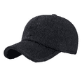 thumbnail image 1 of Gorra de béisbol con punta de tweed de lana térmica de invierno para hombre, 1 of 5