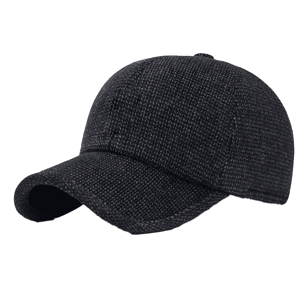 Gorra de béisbol con punta de tweed de lana térmica de invierno para hombre