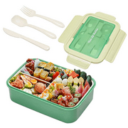 Lunch Boxes, Bento Box, Food Containers, 1100 ml Airtight LeakproofLunch Box, 3 Compartment Sealed Bento Box(with Fork and Spoon), BPA Microwave and Dishwasher Safe Meal Prep Containers