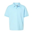 thumbnail image 5 of Gildan Youth DryBlend Jersey Polo Classic Fit Tee, Breathable Cotton-Poly Welt Collar T-Shirt, Light Blue, M, 5 of 5