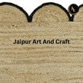 thumbnail image 4 of Jaipur Art And Craft Indian Beige Black Border Rectangle Hand Braided Jute Area Rug (2x3 Sq ft), 4 of 7