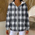 thumbnail image 6 of ZUKMRJPC Womens Zip Up Hoodie Long Sleeve Vintage Plaid Knitted Cotton Outwear Fall Winter Lightweight Hooded Sweatshirt with Pockets, 6 of 7