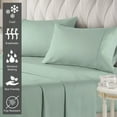 thumbnail image 3 of Pizuna Queen Sheet Set 400 Thread CountBed Sheet Set - 100% Cotton Bed Sheets, Deep Pocket, Cooling & Breathable - Sea Foam, 3 of 7