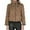 Khaki, variant on Women's Oversized Teddy Zip Up Thermal Crop Jacket with Long Sleeve Cozy Winter Coat