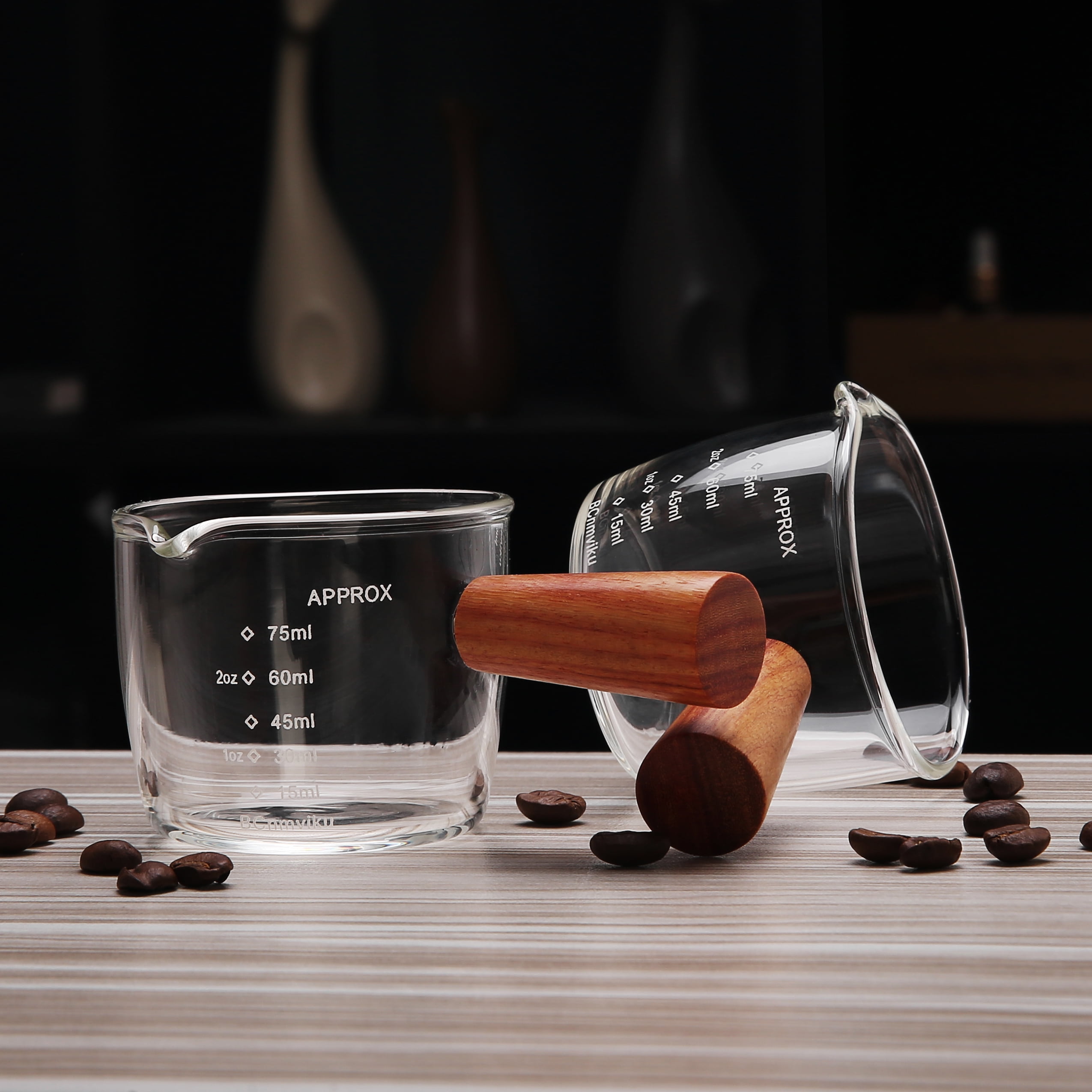 BCnmviku Espresso Shot Glass 150ML/5OZ Triple Pitcher Barista Single  Spouts