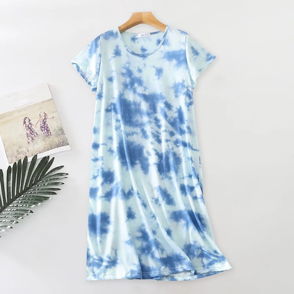 VLOOCKLW Nightgowns for Women Cotton Sleepshirts Short Sleeve Nightshirt Tshirt Night Gown Casual Sleepdress Comfy