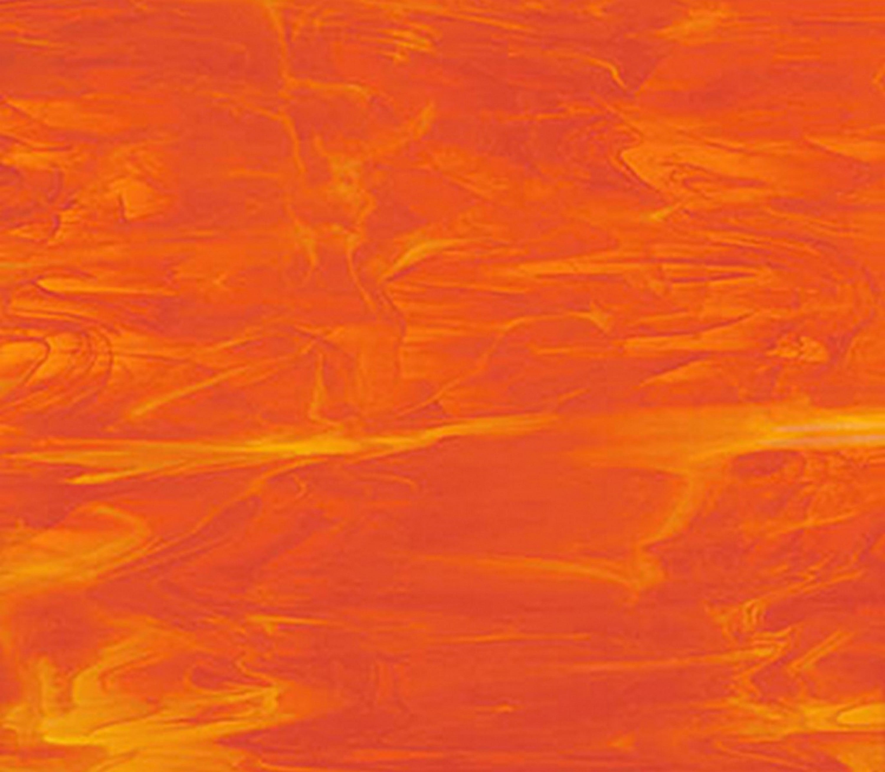 OCEANSIDE STAINED/FUSING GLASS SHEETS ORANGE/WHITE WISPY FUSIBLE