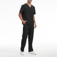 thumbnail image 6 of Homeyce Nursing Medical Uniform Scrub Set for Men V-Neck Top with Pockets and Elastic Waist Joggers,Black M, 6 of 6
