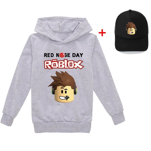 Roblox-suéter de manga larga con capucha para niños y niñas, ropa informal con estampado periférico, sombrero, estilo de tendencia para estudiantes, 2 piezas