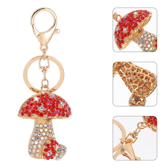 WHAMVOX  Key Chains for Backpacks Mushroom Keychain Travel Miss
