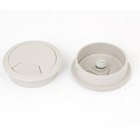 53mm Gray Plastic Desktop Computer Cable Cover Grommet Organizer Shell 2 Pcs 53mm Gray Plastic Desktop Computer Cable Cover Grommet Organizer Shell 2 Pcs