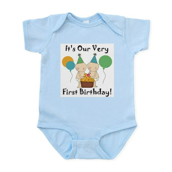CafePress - Twin Babies 1St Birthday Infant Bodysuit - Baby Light Bodysuit, Size Newborn - 24 Months