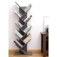 thumbnail image 5 of Wooden 9-Shelf Tree Magazine CD Storage Bookcase, Gray, 5 of 5