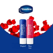 Vaseline Lip Therapy 4 Pack Lips Set (2 Original, 2 Rosy) With Petroleum Jelly Value Pack 0.16 oz. / 4.8g each