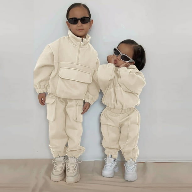 Gibobby Conjunto de ropa para bebe y nino Conjunto de 2 piezas con capucha y pantalones con capucha de manga larga para ninos pequenos y Ninass Beige 4 5 Anos Gibobby Walmart en linea