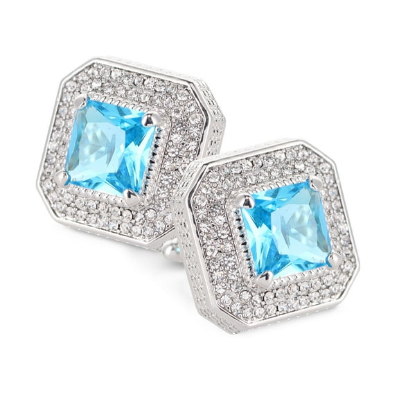 Vittorio Vico Men's Large Square Colorstone Crystal Diamond Set Cufflinks: CL71XX Series