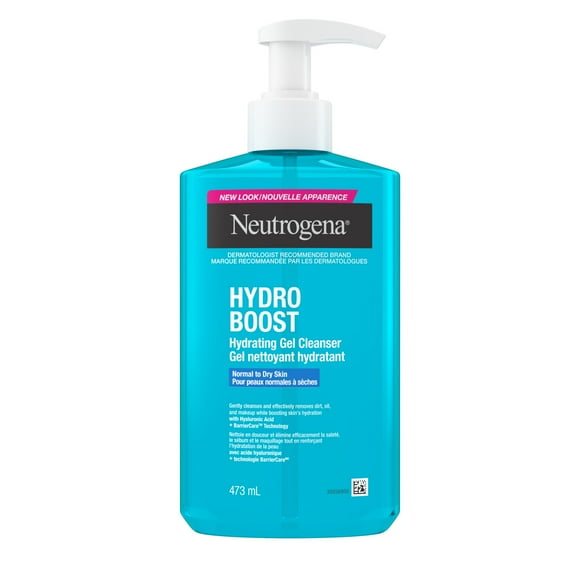 Neutrogena Hydro Boost Hydrating Facial Cleanser with Hyaluronic Acid, Daily Foaming Face Wash & Makeup Remover, Hypoallergenic, Alcohol- & Paraben-Free Gel Cleanser, 473 ml