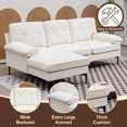 thumbnail image 6 of 84.6'' Convertible Sectional Sofa, Modern L Shaped Couch with Reversible Chaise, 3-Seat Comfy Sectional Couches for Living Room, Upholstered Chenille Deep Seat Sofa with Fluffy Armrests for Bedroom, 6 of 7