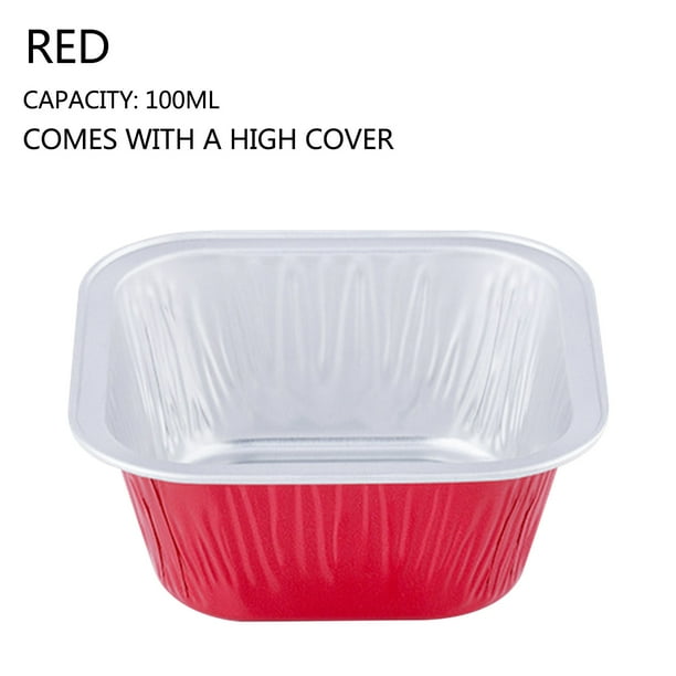 Fiudx Moldes de Aluminio para Cupcakes, Moldes Reutilizables con Tapa, Resistentes Al Aceite y Al Agua, Multiusos para Cupcakes y Postres, para Fiestas o Bodas, Juego de 100 Unidades, 7,8 X 8,8 Cm