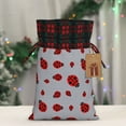 thumbnail image 5 of Rocae Ladybug Print Christmas Drawstring Linen Gift Bag with Drawstrings Treat Bag Goody Present Bags for Christmas Party Favor, 5 of 8