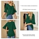 thumbnail image 5 of Camiseta Casual Falbala Cuello en V Media Manga Acampanada Tops Sueltos Básicos de Moda para Mujer, 5 of 6