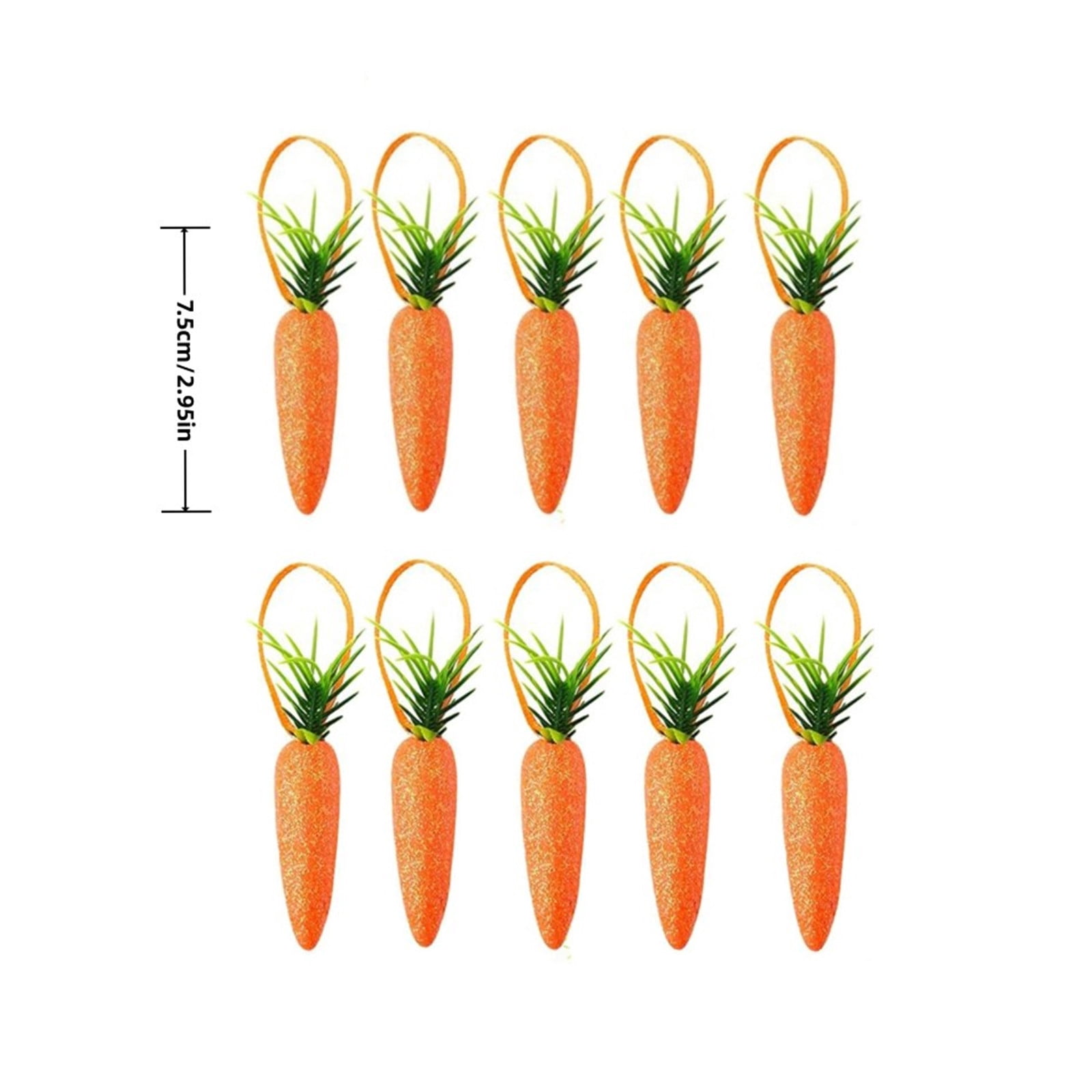 30-Pack Easter Carrot Ornaments – Glitter Foam Hanging Carrots For Spring & Fall Decor | DIY Thanksgiving & Harvest Crafts