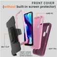thumbnail image 6 of Xhy Moto G Power 2022 Case with Belt Clip Holster Screen Protector Military Grade Full Body Drop Protection 3 in 1 Rugged Durable Detachable for Motorola Moto G Power Phone-Wine Pink, 6 of 9
