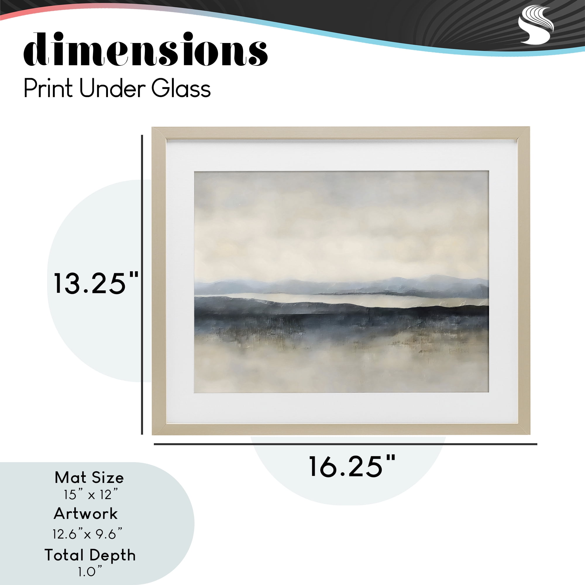 Stupell Industries Misty Muted Horizon Birch Framed Print Under Glass, design by Riley B