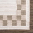 thumbnail image 4 of Hauteloom Azrika Machine Washable Contemporary Checkered Runner Rug - Modern Geometric Carpet for Living Room, Bedroom, Dining Room - Dark Brown, Beige, Dark Beige - 7'10" x 10' (8x10 Rug), 4 of 13