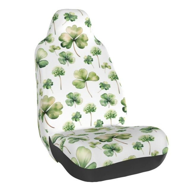 Wukai St Patrick's Day3 Full Set Car Seat Covers with Soft Padding Universal Auto Front Seats Protector and Cushion Mat