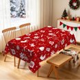 thumbnail image 2 of Red Vintage Christmas Tablecloth,60x84 Inch,Bell Candy Cane Polyester Table Cover For Xmas Gathering Holiday Banquet, 2 of 6