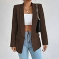thumbnail image 2 of Zshosam Womens Long Sleeve Blazers Casual Open Front Lapel Button Slim Work Office Blazer Jacket(Coffee,XL), 2 of 5
