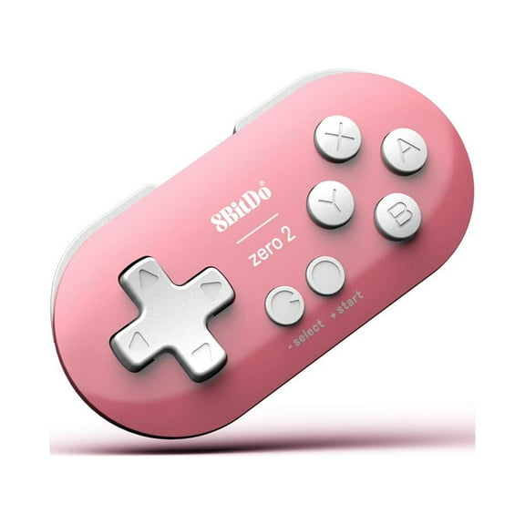 Zero 2 Bluetooth Gamepad Keychain Sized Mini Controller for Switch, Windows, Android, macOS & Raspberry Pi(Pink Edition)