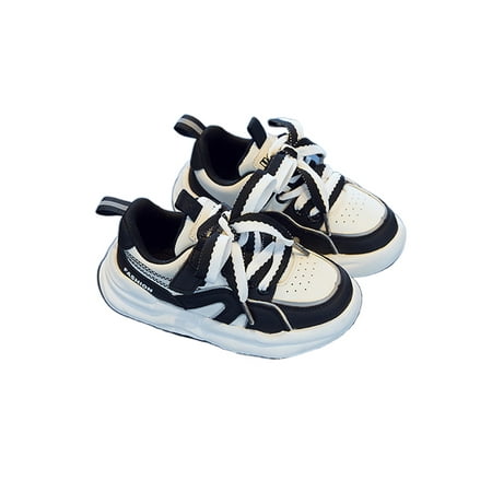 

Ymiytan Kids Lightweight Fashion Sneaker Casual Anti-skid Patchwork Skate Shoes Outdoor Walking Shoe Black 10C
