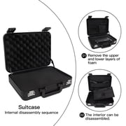 Urecimy Metal Briefcase Toolkit Box TSA Combination Lock Luxury Case with Foam for Wine/Jewellery/Watch/Equipment/Camera