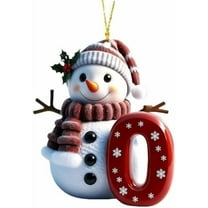 Honmine Snowman Christmas Ornaments, Cute Personalized Letter Tree Decorations, 2D Acrylic Hanging Pendants for Indoor Xmas Tree, Home, Holiday Display