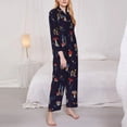 thumbnail image 3 of Picia Mushrooms3 Pattern Women’s Long-Sleeve Sleepwear Set - Soft 2-Piece Loungewear with Pockets, Comfy PJs for Relaxing Nights-XX-Large, 3 of 7