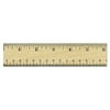 Universal Flat Wood Ruler w/Double Metal Edge 12" Clear Lacquer Finish 59021