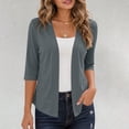thumbnail image 3 of Stamzod Summer Light Weight Cardigan Women Dressy Casual 3/4 Sleeve Open Front Cardigans Fashion Clothing Gray XL, 3 of 7
