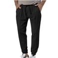 thumbnail image 2 of BXINGOHAI Men's Sweatpants cotton Lounge Open Bottom Athletic Workout Pants with Pockets Clearance Sale Black,S, 2 of 6