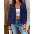 thumbnail image 4 of Cogild Long Sleeve Button Front Cardigans for Womens Lightweight Solid Color Tops with Unique Scalloped V-Neckline Fall Cardigans for Womens Casual and Stylish Cardigans, 4 of 7