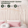 thumbnail image 6 of Einfach Full Bed Frame, Metal Platform Bed with Heart-Shaped Headboard and Footboard, 12.6'' Under-Bed Storage Space, No Box Spring Needed, Cream White, 6 of 11