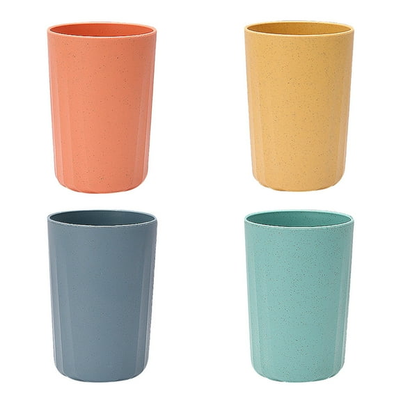 Wheat Straw Cups 4 PCS Plastic Cups Unbreakable Drinking Cup Reusable Dishwasher Safe Water Glasses