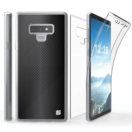 - Tri Max Samsung Galaxy Note 9 Case with Ultra Slim 360 Degree Full Body Protection Cover with Self-Healing Flexible Gel Clear Screen Protector and Atom Cloth for Samsung Galaxy Note 9 - Dark Carbon