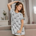 thumbnail image 3 of Naloa Panda Bear Print Women Nightgowns,Womens Loungewear,Short Sleeve Sleepwear,Comfy Ladies Nightdress, 3 of 6