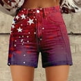 thumbnail image 2 of HEILAU Independence Day Shorts for Women 4th of July Casual High Waisted Twill With Loose Fit Artistic Retro Print And Pocket Workout Shorts, 2 of 4