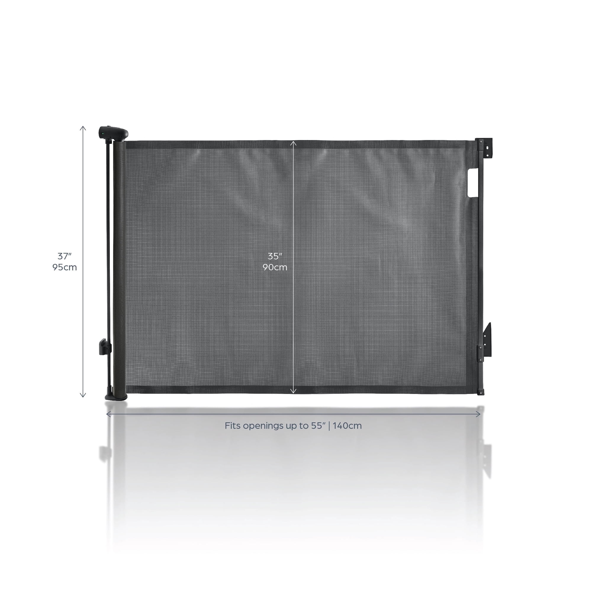 Dreambaby Glide N Hide 35'' Extra Tall, 55'' Wide Retractable Baby Gate - Ideal for Stairs, Doorways & Halls, Durable Mesh, EZY-Check Indicator, Dog & Pet Gate