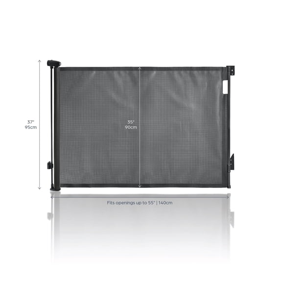 Dreambaby Glide N Hide 35'' Extra Tall, 55'' Wide Retractable Baby Gate - Ideal for Stairs, Doorways & Halls, Durable Mesh, EZY-Check Indicator, Dog & Pet Gate